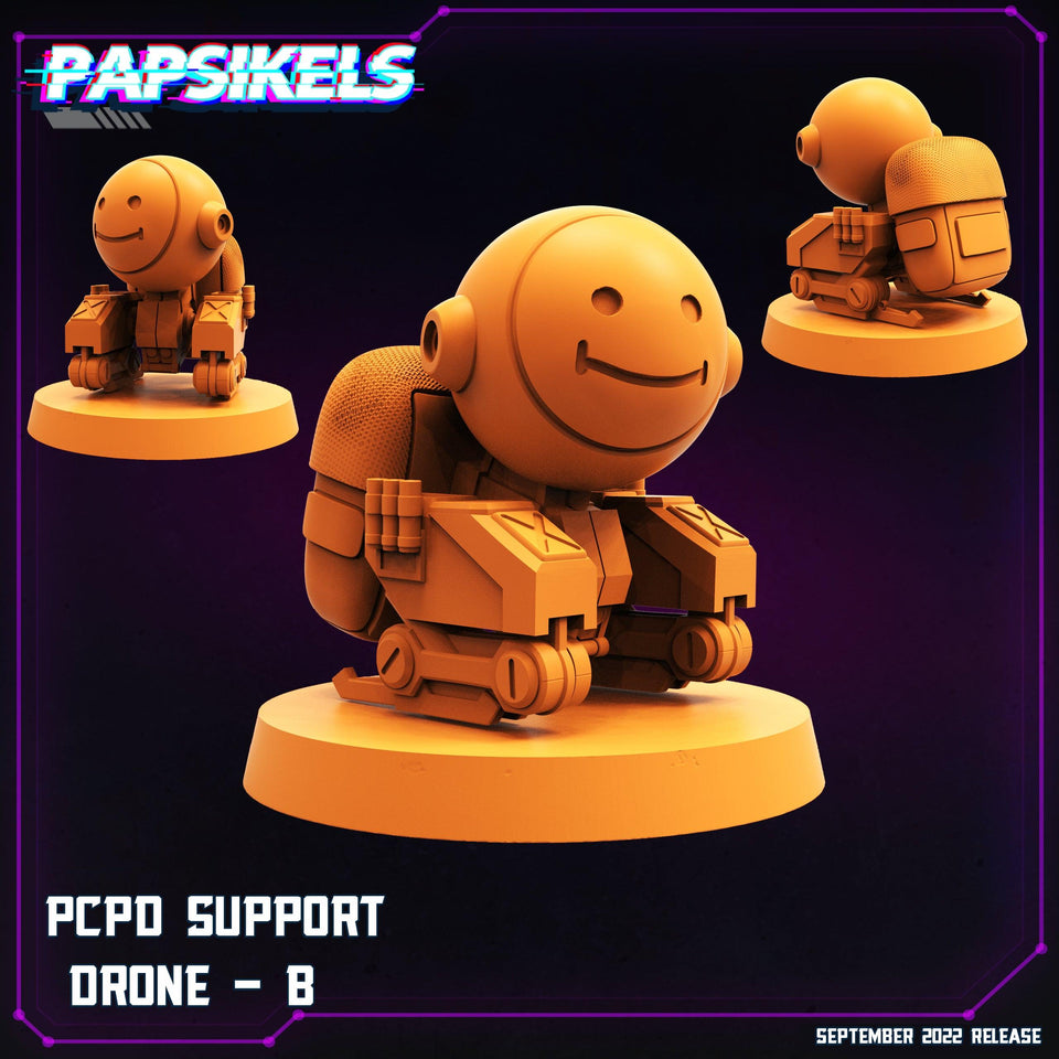 3D Printed Papsikels Cyberpunk Sci-Fi Pcpd Support Drone Set - 28mm 32mm - Charming Terrain