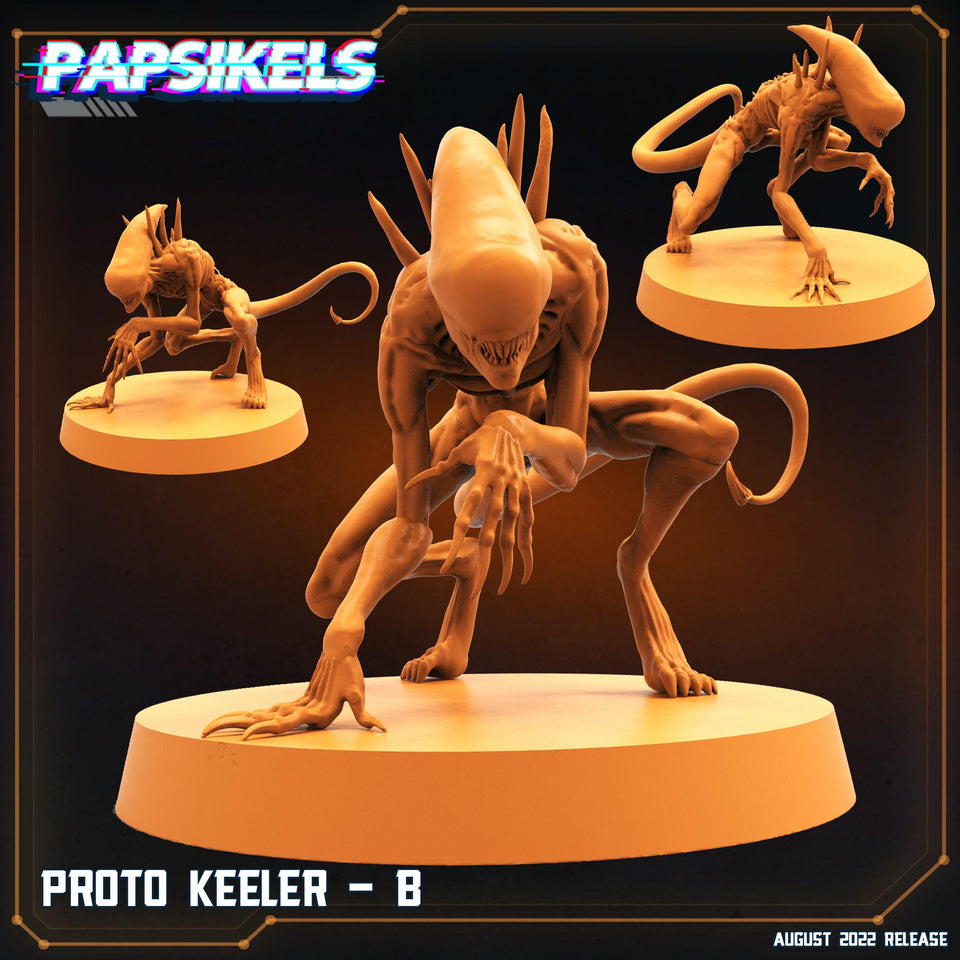 3D Printed Papsikels Cyberpunk Sci-Fi Proto Keeler Set - 28mm 32mm - Charming Terrain