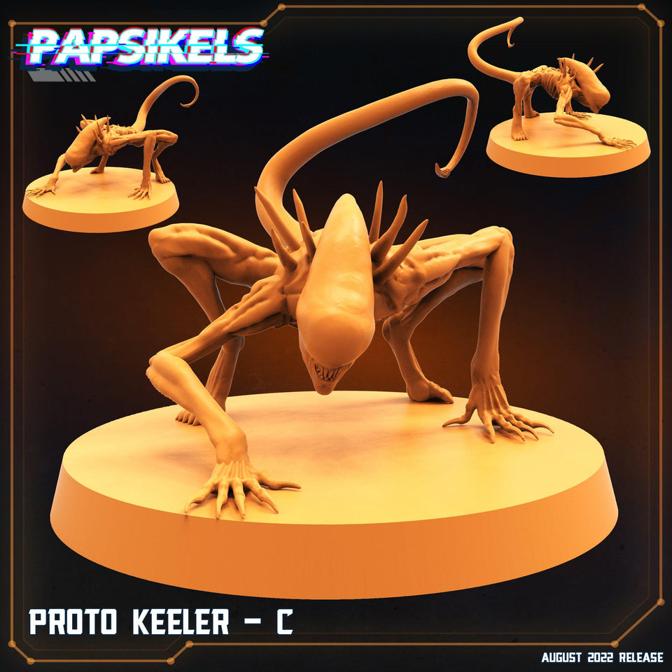 3D Printed Papsikels Cyberpunk Sci-Fi Proto Keeler Set - 28mm 32mm - Charming Terrain