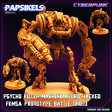 3D Printed Papsikels Cyberpunk Sci-Fi - Psycho Killer Machine Neuro Hacked Fkmsa Prototype Battle Droid - 28mm 32mm - Charming Terrain