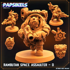 3D Printed Papsikels Cyberpunk Sci-Fi Rambutan Space Assaulters Set 2 - 28mm 32mm - Charming Terrain