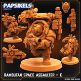 3D Printed Papsikels Cyberpunk Sci-Fi Rambutan Space Assaulters Set 2 - 28mm 32mm - Charming Terrain
