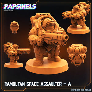 3D Printed Papsikels Cyberpunk Sci-Fi Rambutan Space Assaulters Set - 28mm 32mm - Charming Terrain