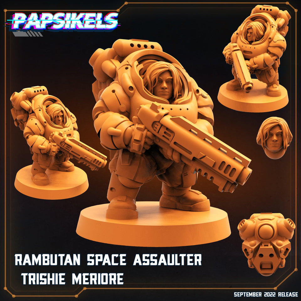 3D Printed Papsikels Cyberpunk Sci-Fi Rambutan Space Assaulters Set - 28mm 32mm - Charming Terrain