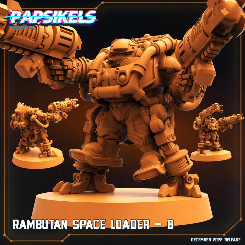 3D Printed Papsikels Cyberpunk Sci-Fi-Rambutan Space Loader - B 28mm 32mm - Charming Terrain