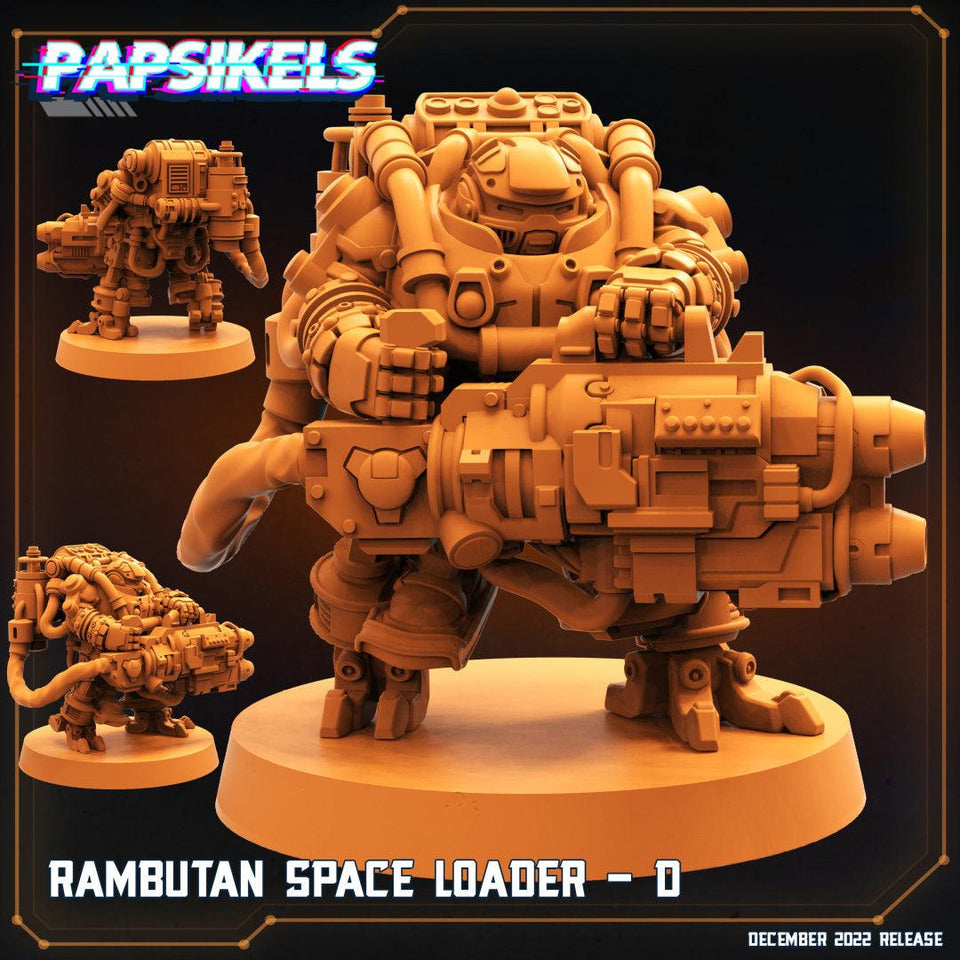 3D Printed Papsikels Cyberpunk Sci-Fi Rambutan Space Loader - D 28mm 32mm - Charming Terrain