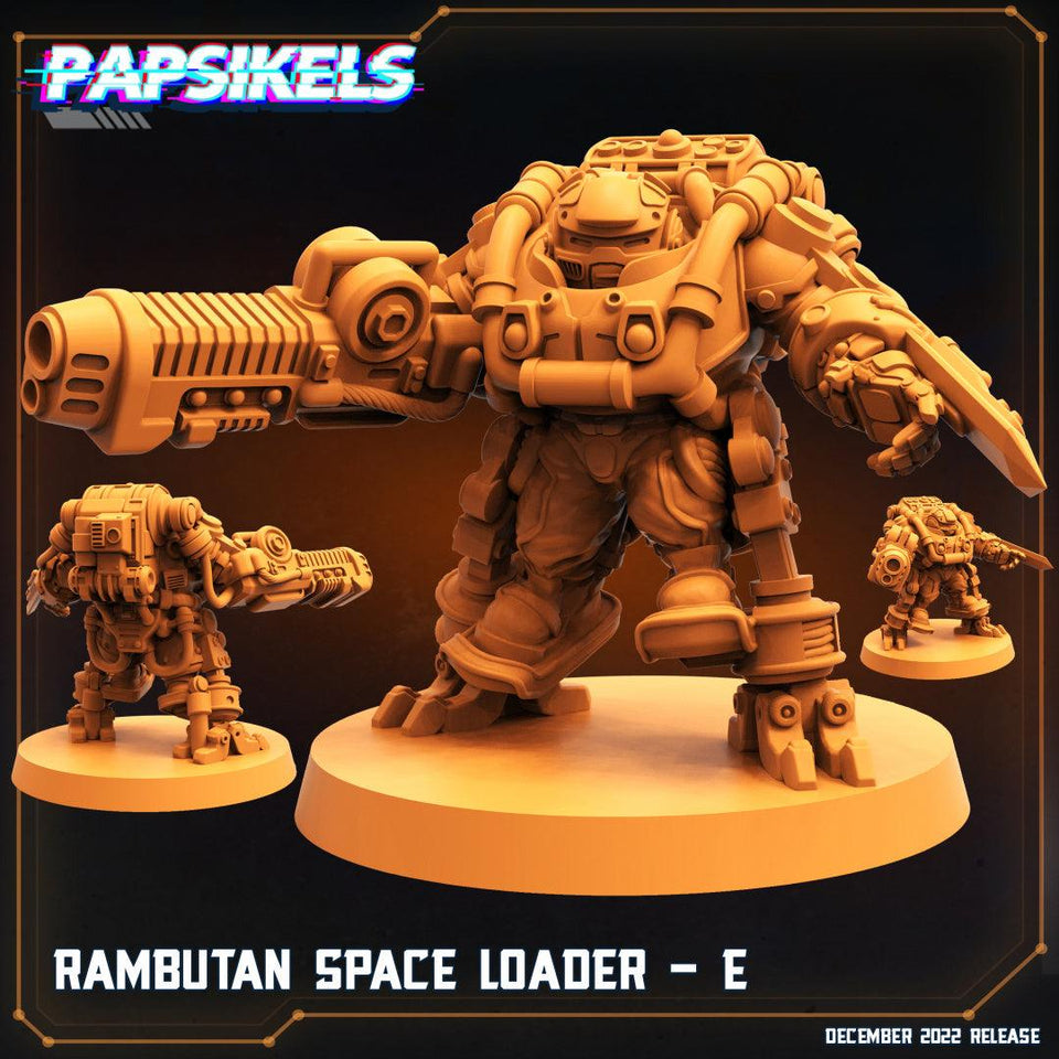3D Printed Papsikels Cyberpunk Sci-Fi Rambutan Space Loader - E 28mm 32mm - Charming Terrain