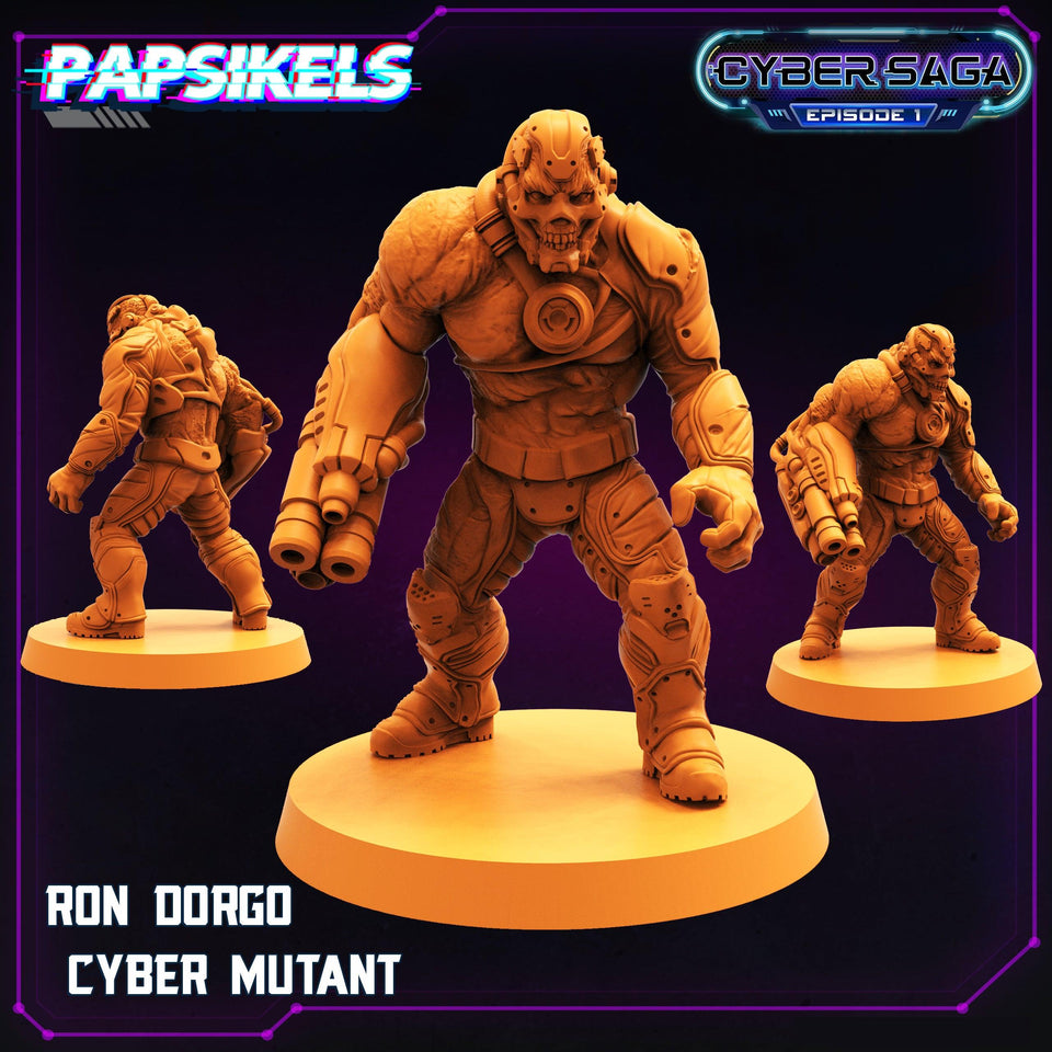 3D Printed Papsikels Cyberpunk Sci-Fi Ron Dorgo Cyber Mutant Cyber Saga - 28mm 32mm - Charming Terrain