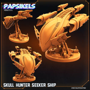 3D Printed Papsikels Cyberpunk Sci-Fi Skull Hunter Seeker Ship - 28mm 32mm - Charming Terrain