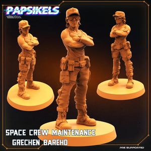 3D Printed Papsikels Cyberpunk Sci-Fi Space Crew Maintenance Grechen Bareho - 28mm 32mm - Charming Terrain
