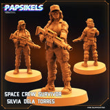 3D Printed Papsikels Cyberpunk Sci-Fi Space Crew Survivor Silvia Dela Torres - 28mm 32mm - Charming Terrain