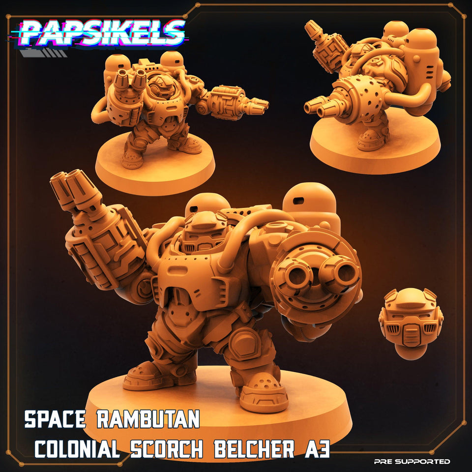 3D Printed Papsikels Cyberpunk Sci-Fi Space Rambutan Colonial Set - 28mm 32mm - Charming Terrain