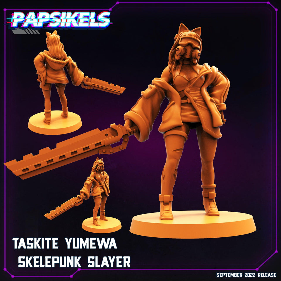 3D Printed Papsikels Cyberpunk Sci-Fi Taskite Yumewa Skelepunk Slayer - 28mm 32mm - Charming Terrain