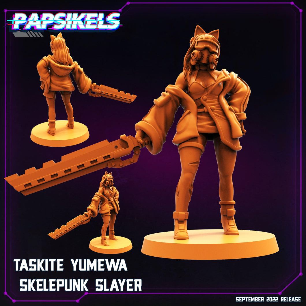 3D Printed Papsikels Cyberpunk Sci-Fi Taskite Yumewa Skelepunk Slayer - 28mm 32mm - Charming Terrain