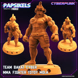 3D Printed Papsikels Cyberpunk Sci-Fi Team Bakat Cyber Mma Fighter Totoy Mola - 28mm 32mm - Charming Terrain