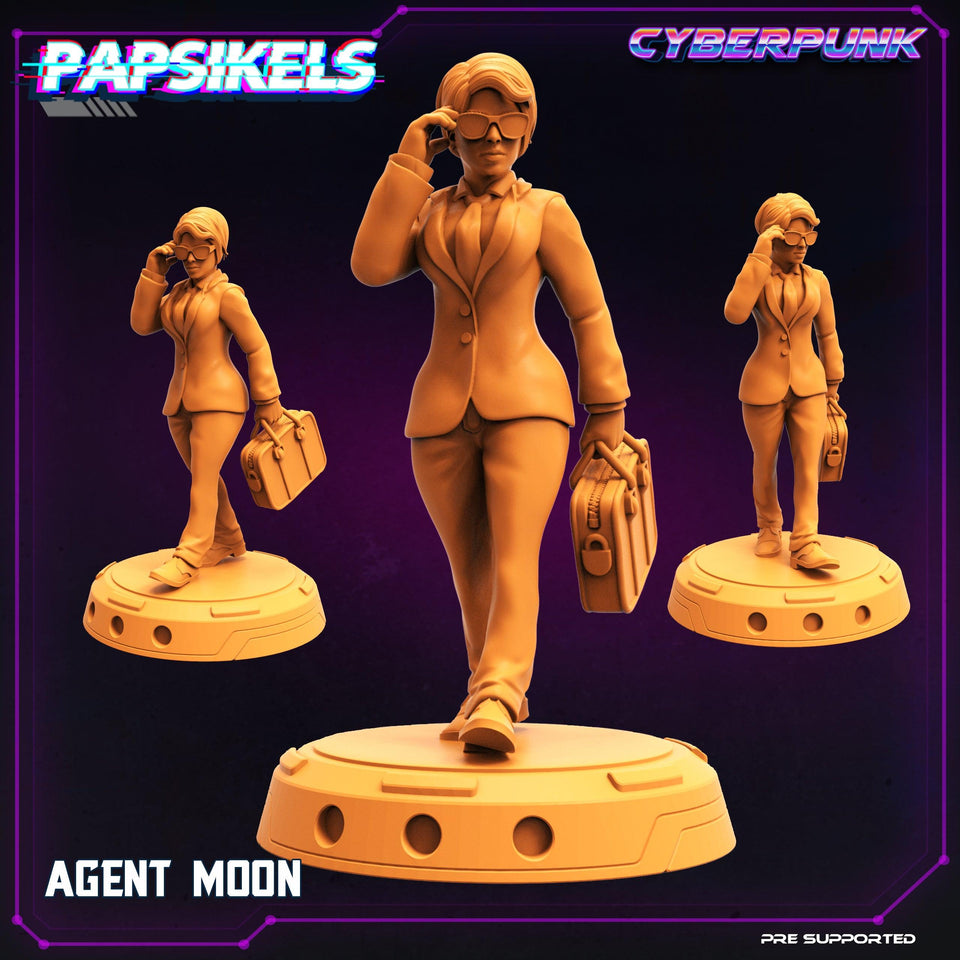 3D Printed Papsikels Cyberpunk Sci-Fi The Corpo World Agents Set - 28mm 32mm - Charming Terrain