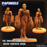 3D Printed Papsikels Cyberpunk Sci-Fi The Omegas - Yurneyan Golem Exofist Mask - 28mm 32mm - Charming Terrain