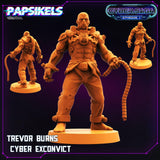 3D Printed Papsikels Cyberpunk Sci-Fi Trevor Burns Cyber Exconvict Cyber Saga - 28mm 32mm - Charming Terrain