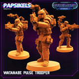 3D Printed Papsikels Cyberpunk Sci-Fi Watanabe Pulse Trooper Cyber Saga - 28mm 32mm - Charming Terrain
