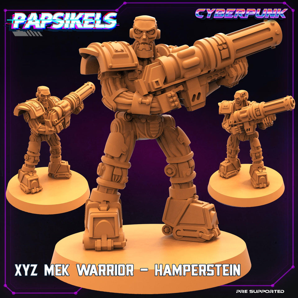 3D Printed Papsikels Cyberpunk Sci-Fi XYZ Mek Warrior Set - 28mm 32mm - Charming Terrain