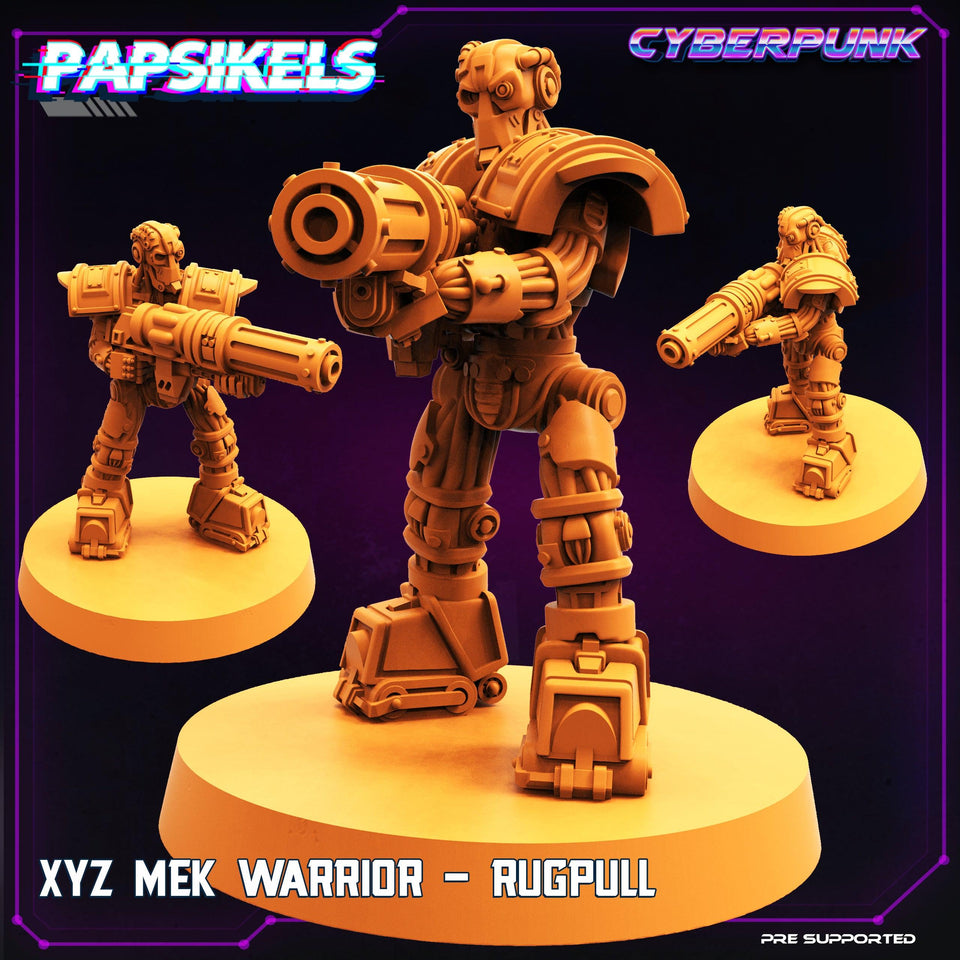 3D Printed Papsikels Cyberpunk Sci-Fi XYZ Mek Warrior Set - 28mm 32mm - Charming Terrain
