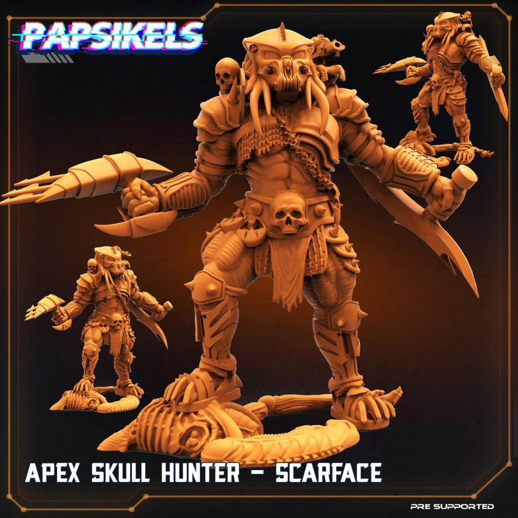 3D Printed Papsikels Sci-FI Apex Skull Hunter Scarface - 28mm 32mm - Charming Terrain