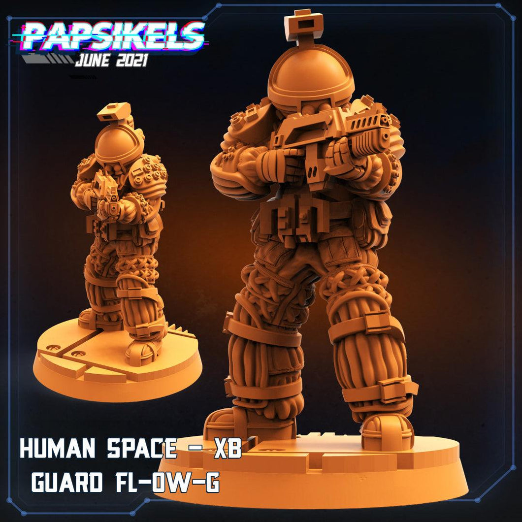 3D Printed Papsikels Sci-Fi Human Space Guard Bx Fl 0w G - 28mm 32mm - Charming Terrain