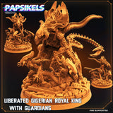 3D Printed Papsikels Sci-Fi Liberated Gigerian King with Minions Aliens - 28mm 32mm - Charming Terrain