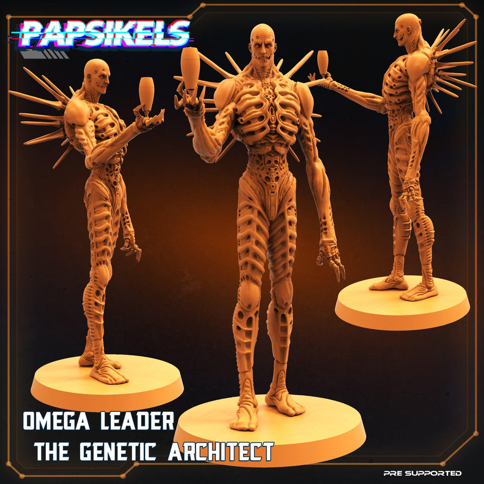 3D Printed Papsikels Sci-Fi Omega Leader The Genetic Architect - 28mm 32mm - Charming Terrain