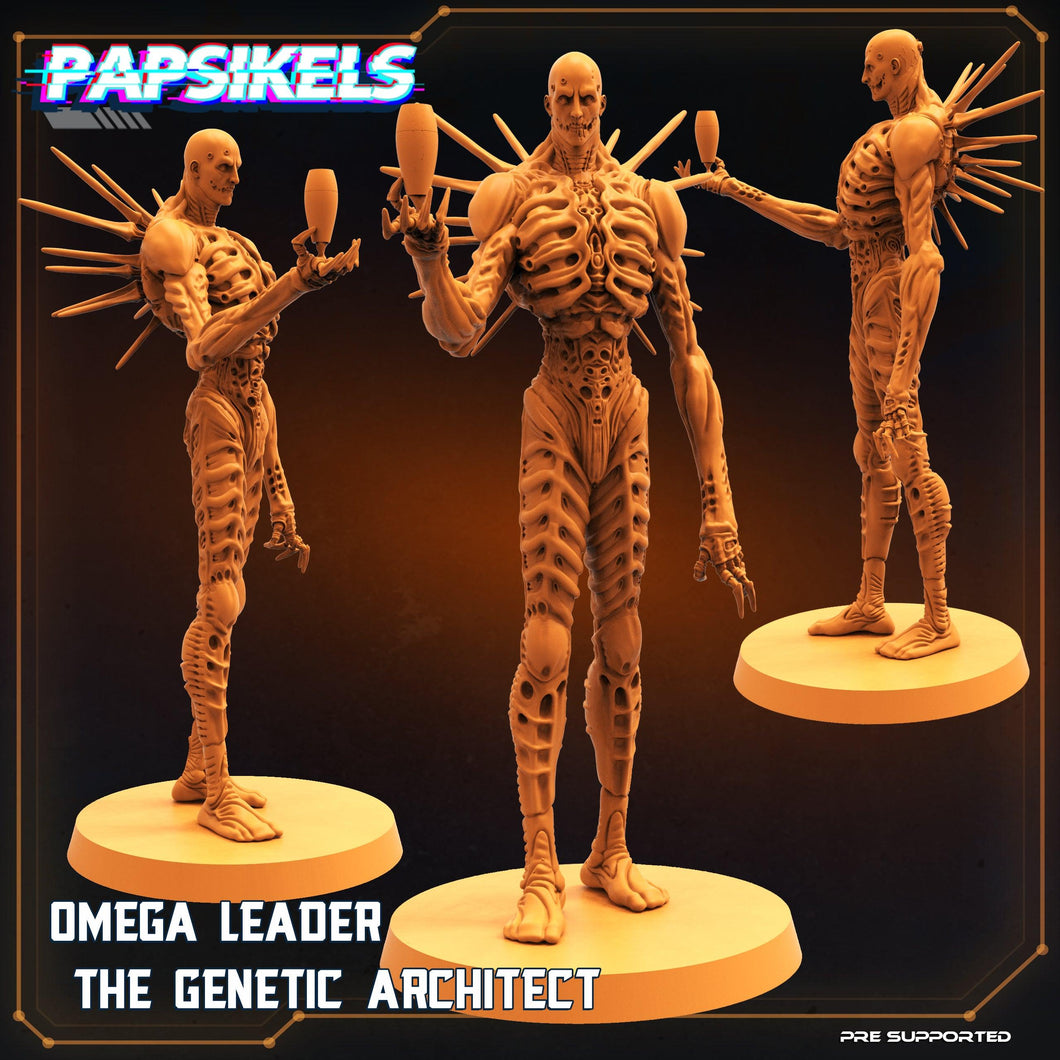 3D Printed Papsikels Sci-Fi Omega Leader The Genetic Architect - 28mm 32mm - Charming Terrain
