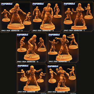 3D Printed Papsikels Sci-Fi Space Crew Abomination Set - 28mm 32mm - Charming Terrain