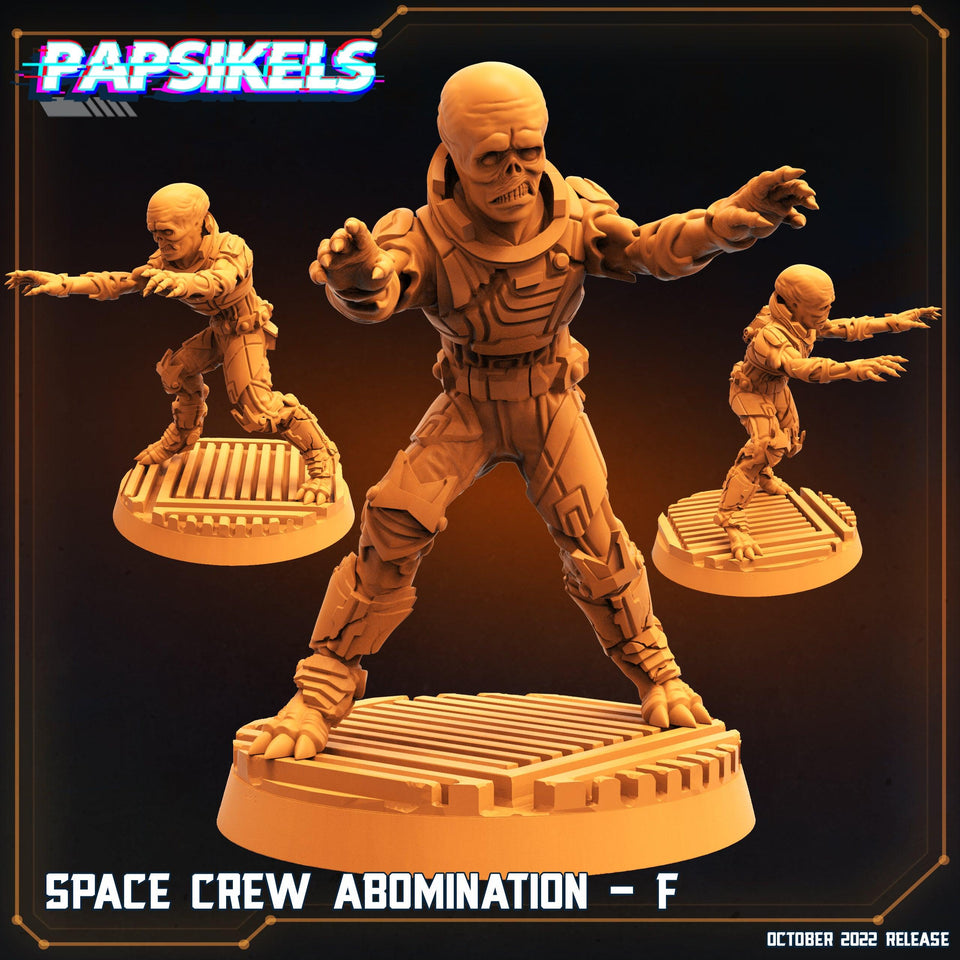 3D Printed Papsikels Sci-Fi Space Crew Abomination Set - 28mm 32mm - Charming Terrain