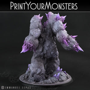3D Printed Print Your Monsters Amethyst Golem - Total Golems 28mm - 32mm D&D Wargaming - Charming Terrain