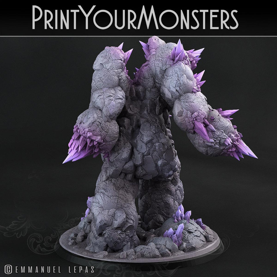 3D Printed Print Your Monsters Amethyst Golem - Total Golems 28mm - 32mm D&D Wargaming - Charming Terrain