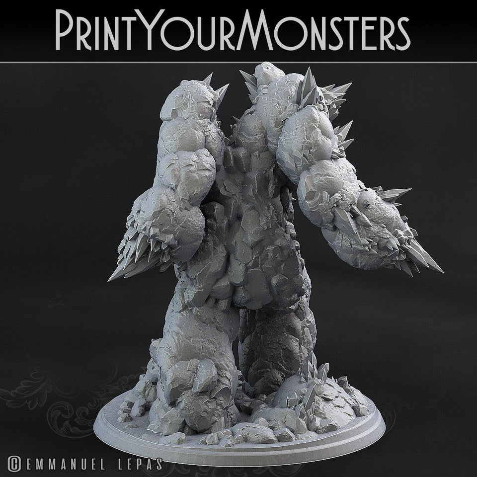 3D Printed Print Your Monsters Amethyst Golem - Total Golems 28mm - 32mm D&D Wargaming - Charming Terrain