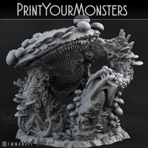 3D Printed Print Your Monsters Behemoth Grotto Fungi Nightmare Grotto Fungi 28mm - 32mm D&D Wargaming - Charming Terrain