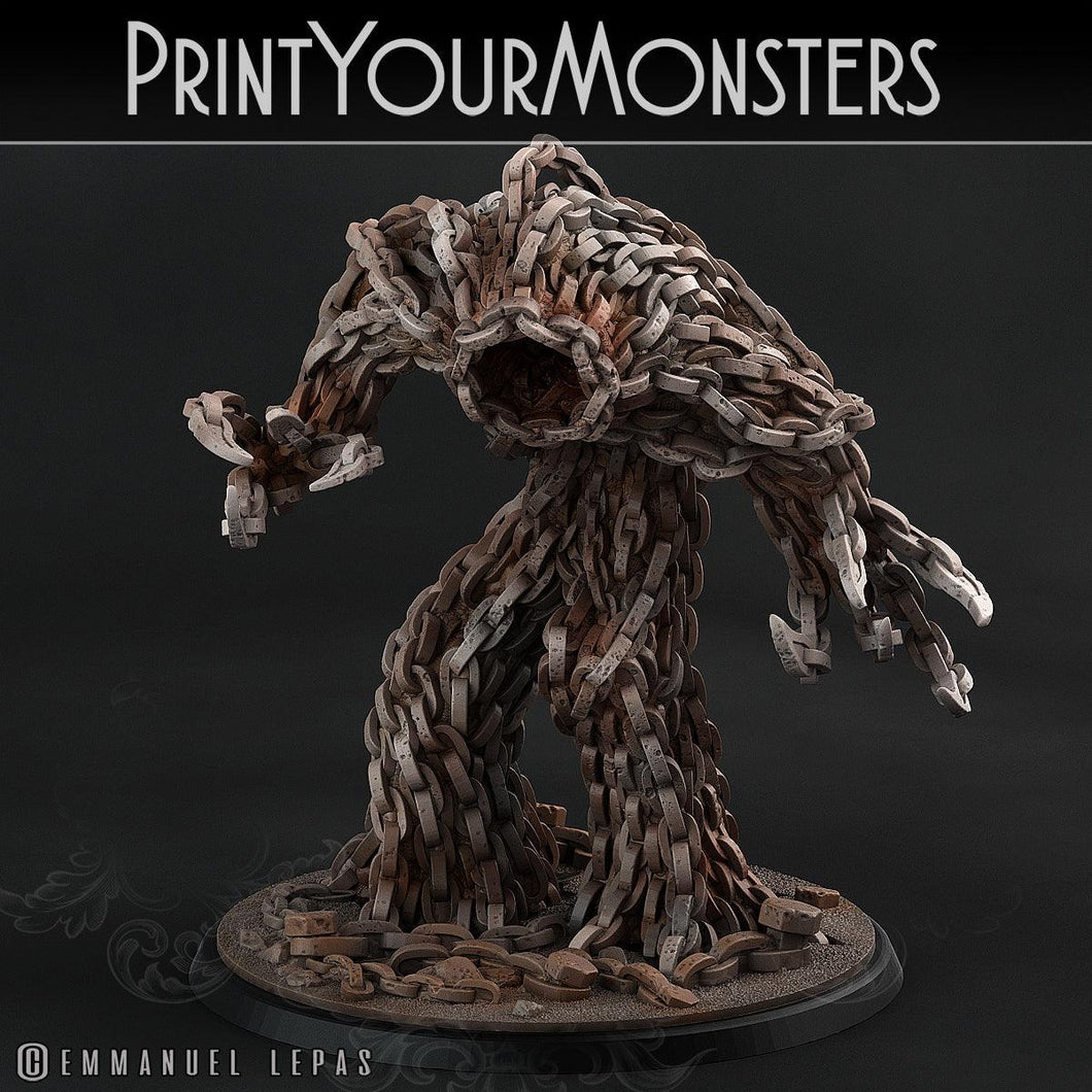 3D Printed Print Your Monsters Chain Golem - Total Golems 28mm - 32mm D&D Wargaming - Charming Terrain