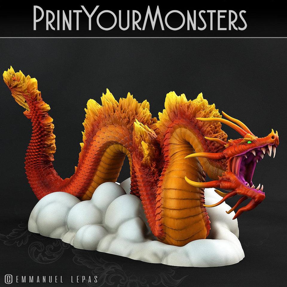 3D Printed Print Your Monsters Cloud Tatsu Total Serpents 28mm - 32mm D&D Wargaming - Charming Terrain