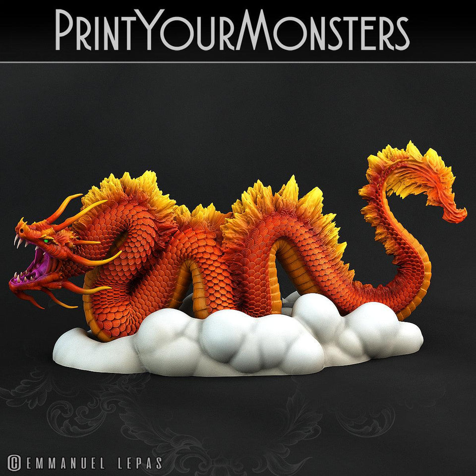 3D Printed Print Your Monsters Cloud Tatsu Total Serpents 28mm - 32mm D&D Wargaming - Charming Terrain