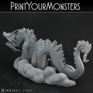 3D Printed Print Your Monsters Cloud Tatsu Total Serpents 28mm - 32mm D&D Wargaming - Charming Terrain