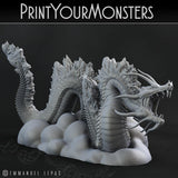 3D Printed Print Your Monsters Cloud Tatsu Total Serpents 28mm - 32mm D&D Wargaming - Charming Terrain