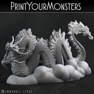 3D Printed Print Your Monsters Cloud Tatsu Total Serpents 28mm - 32mm D&D Wargaming - Charming Terrain