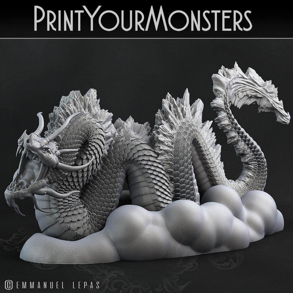 3D Printed Print Your Monsters Cloud Tatsu Total Serpents 28mm - 32mm D&D Wargaming - Charming Terrain