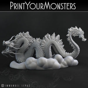 3D Printed Print Your Monsters Cloud Tatsu Total Serpents 28mm - 32mm D&D Wargaming - Charming Terrain
