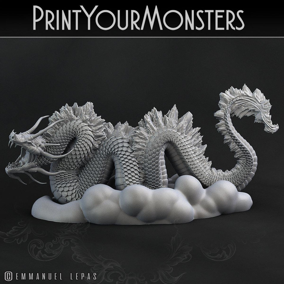 3D Printed Print Your Monsters Cloud Tatsu Total Serpents 28mm - 32mm D&D Wargaming - Charming Terrain