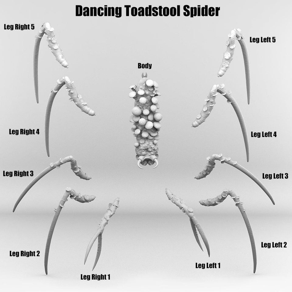 3D Printed Print Your Monsters Dancing Toadstool Spider 28mm - 32mm D&D Wargaming - Charming Terrain