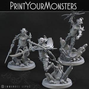 3D Printed Print Your Monsters Dark Elves Heroes Set 28mm - 32mm D&D Wargaming - Charming Terrain