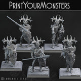 3D Printed Print Your Monsters Dark Elves Lance Soldiers Set 28mm - 32mm D&D Wargaming - Charming Terrain