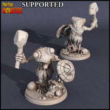 3D Printed Print Your Monsters Frog Stone Axe Fighter Swamp Invasion 28mm - 32mm D&D Wargaming - Charming Terrain