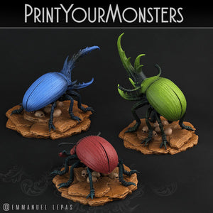 3D Printed Print Your Monsters Giant Beetles Total Insects 28mm - 32mm D&D Wargaming - Charming Terrain